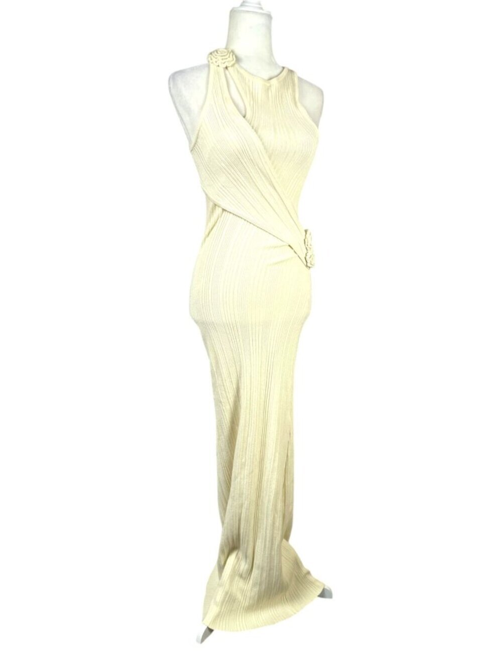 Lovers and Friends Ceres Maxi Dress Cream SZ XS Luxury Formal Prom Knit dress - Picture 3 of 13